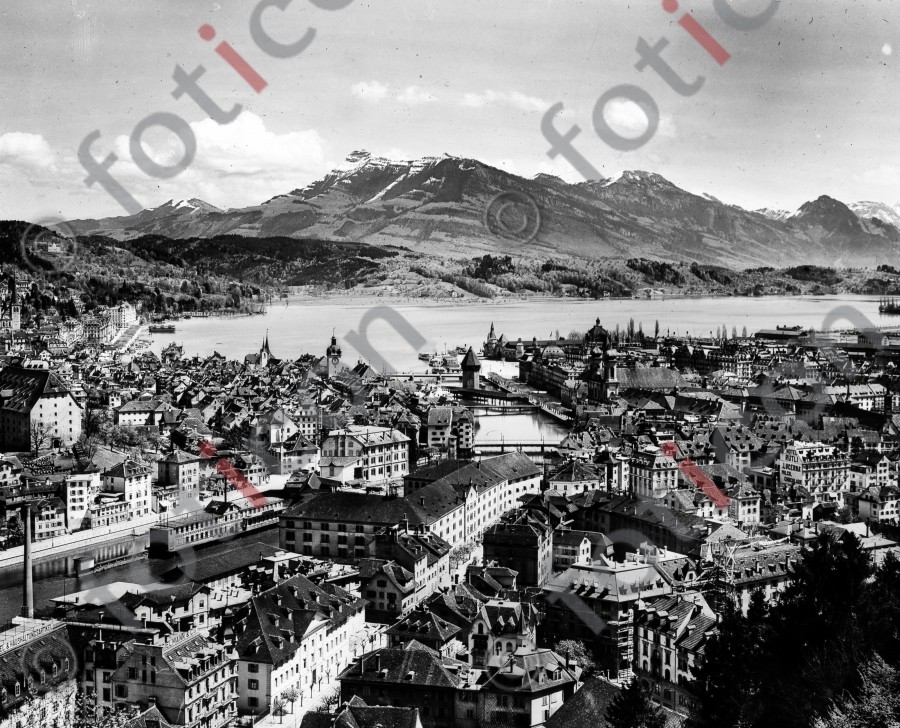 Luzern, Gütsch | Lucerne, Gütsch - Foto foticon-simon-021-010-sw.jpg | foticon.de - Bilddatenbank für Motive aus Geschichte und Kultur